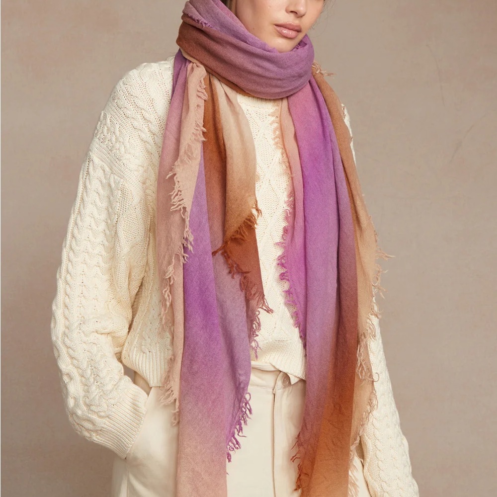 Time and Tru Ombre Scarf in Pink and Tan